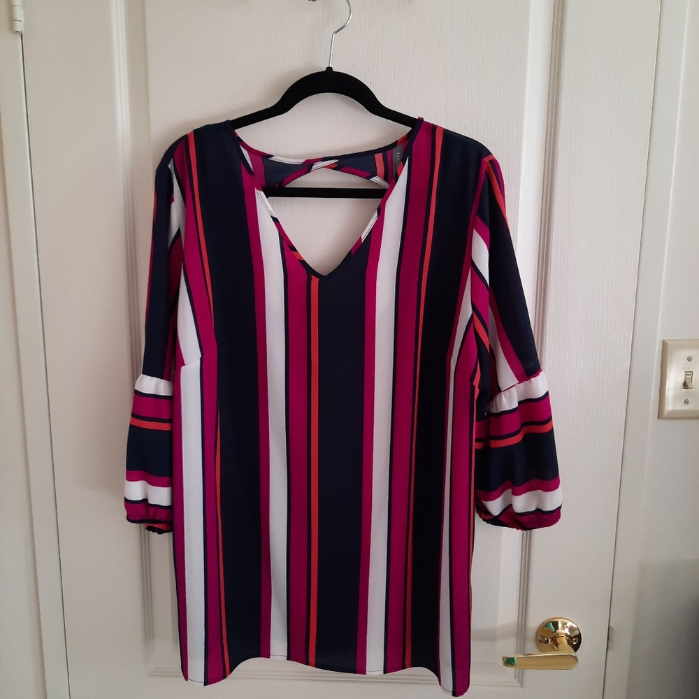 Massini Striped Plus Size Blouse